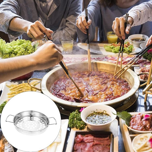 UPKOCH Stainless Steel Colander Spoon Large Mesh Food Strainer for Cooking for Draining Seafood Vegetables and Fruits for Hot Pot and Kitchen Use