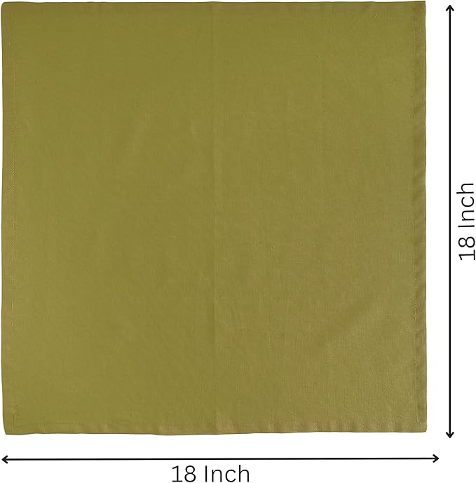 FINGERCRAFT Dinner Cloth Napkins, Cotton Linen Blend Mitered Corner Napkins Cloth 4 Pack Natural Premium Quality for Every Day Use, Parties, Easter, Thanksgiving, Weddings, 18x18 inch Olive Green