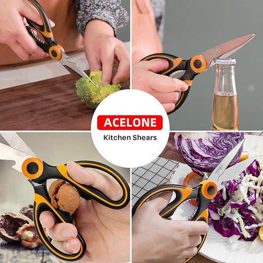 Acelone Kitchen Shears,Premium Heavy Duty Shears Ultra Sharp Stainless Steel Multi-function Kitchen Scissors for Chicken/Poultry/Fish/Meat/Vegetables/Herbs/BBQ…