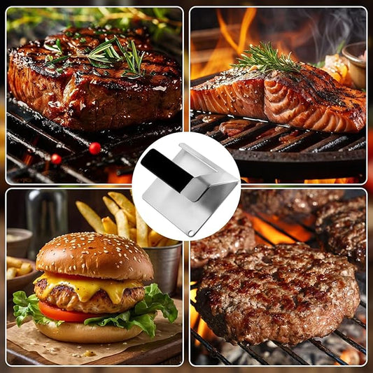 Kitchen Tools 6"×5.5" Stainless Steel Hamburger Smash Press, Bacon Press Barbecue Press Meat Press Garlic Press Burger Smasher Square Griddle Press