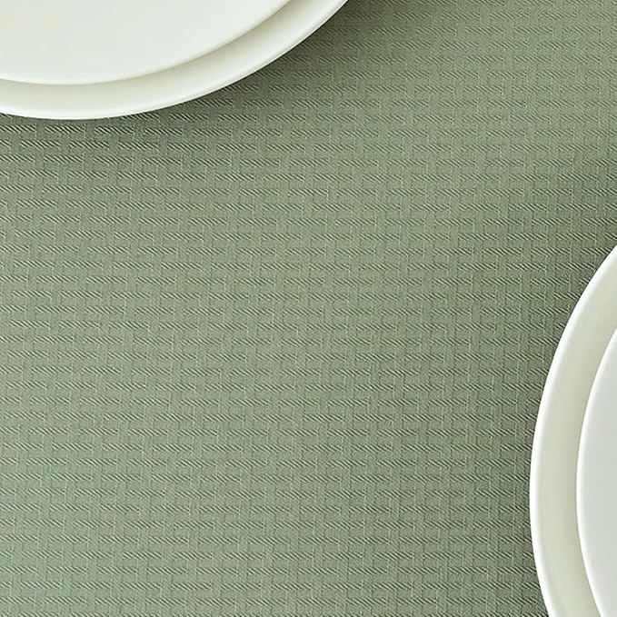 maxmill Square Tablecloth Weaved Texture Stain Resistant Waterproof Wrinkle Free Washable Soft Table Cloth, Decorative Fabric Table Cover for Dining Room Dinner Parties, 52 x 52 Inch, Sage Green