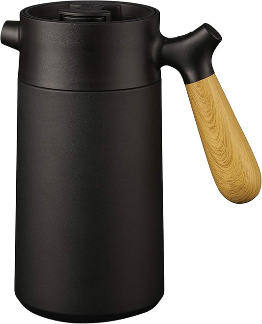 casaWare Stainless Steel 32-Ounce Thermal French Press Coffee and Tea Maker (Black)