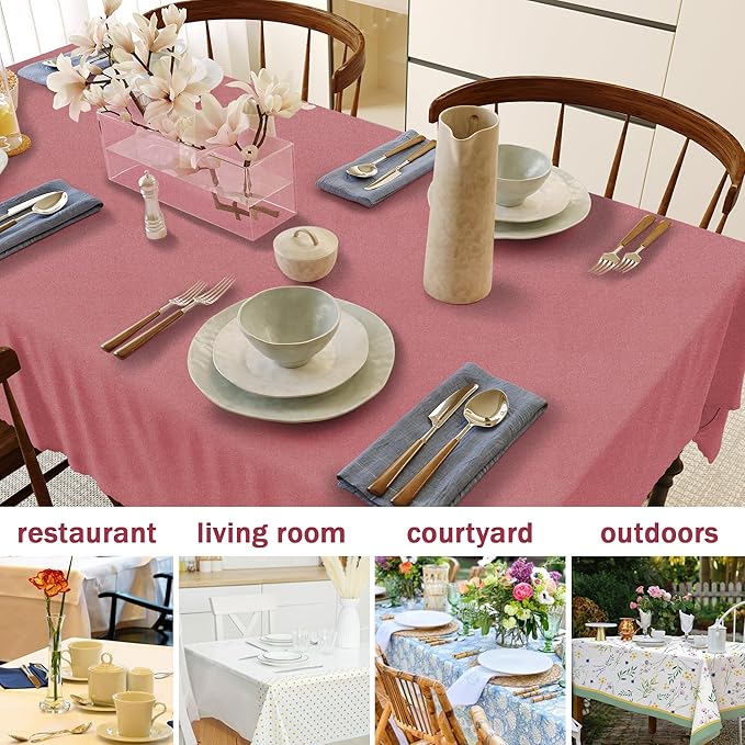 HX&OD Rectangular Tablecloth Cationic Fabric Waterproof Stain Resistant Wrinkle-Resistant for Home/Decoration/Party/Buffet/Wedding/Dining Room/Camping