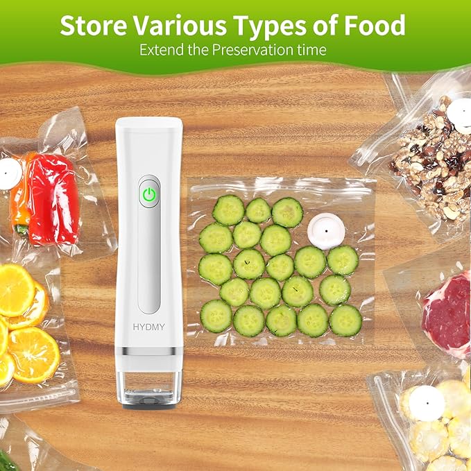 Vacuum Sealer for Food with Visible Water Tank | Portable Compact Vacuum Sealer Machine | with 30 Reusable Bags | Preservation Time Prolonged by 6 Times