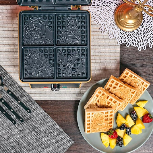 Uncanny Brands Disney Beauty and the Beast Deluxe Waffler - Belle and the Beast on Your Waffles