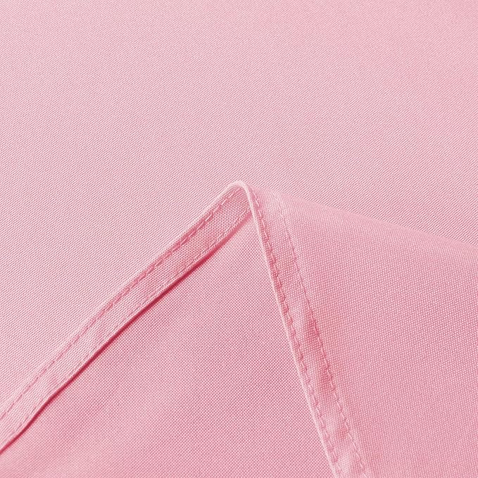 sancua 60 Inch Round Tablecloth (Fits 20-48 Inch Tables), Water Resistant Spill Proof Washable Polyester Table Cloth Decorative Fabric Table Cover for Dining, Buffet Parties and Camping, Pink