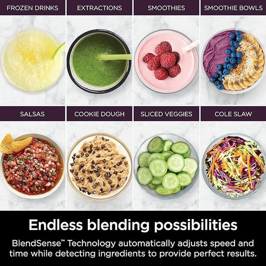 Ninja R-TB401 Detect Kitchen System Power Blender Plus Processor Pro with BlendSense Technology, Black - Certified Refurbished