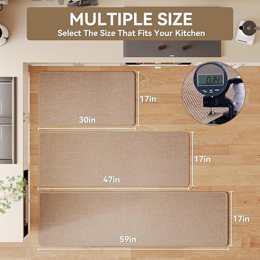 Kitchen Rugs and Mats Non Slip Washable, Absorbent Runner Rugs for Kitchen, Front of Sink, Kitchen Mats for Floor,Easy to Clean and Maintain Kitchen Floor mat(Brown, 17"x30")