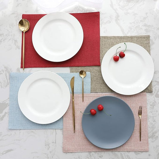Home Brilliant Placemats Set of 6 Pink Apricot Table Place Mats for Women Wedding Valentines Decoration Blush Placemats Washable Place Mats for Dining Kitchen Restaurant Table, Pink