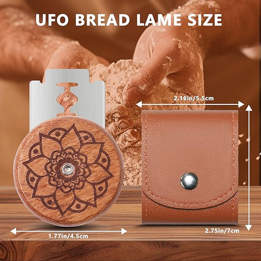 UFO Bread Lame Cutter for Homemade Sourdough,Bread Scorer Tool for Sourdough with 5 Blades and Case,Slashing Tool Bread Cutting Knife for Artisan Bread and Baguette Makers,Dot flower