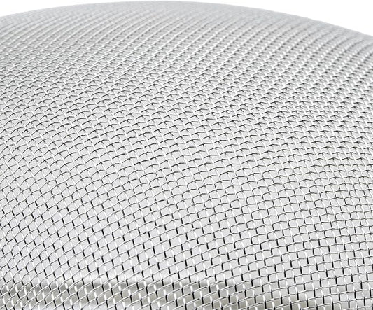 Winco Strainer, 10.25-Inch Diameter, Medium Single Mesh, Nickel, Tan