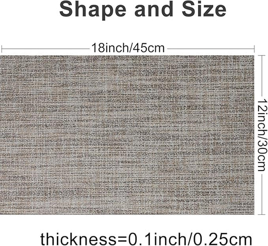 DACHUI Placemats Set of 6, Linen Look Woven Place Mats, Water Resistant, Heat Resistant, Washable, Durable Table Mats (Caramel)