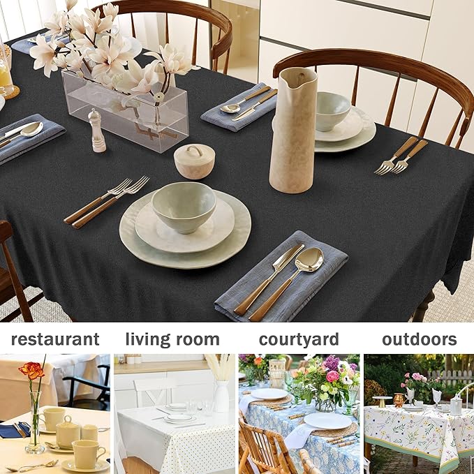HX&OD Rectangular Tablecloth Cationic Fabric Waterproof Stain Resistant Wrinkle-Resistant for Home/Decoration/Party/Buffet/Wedding/Dining Room/Camping