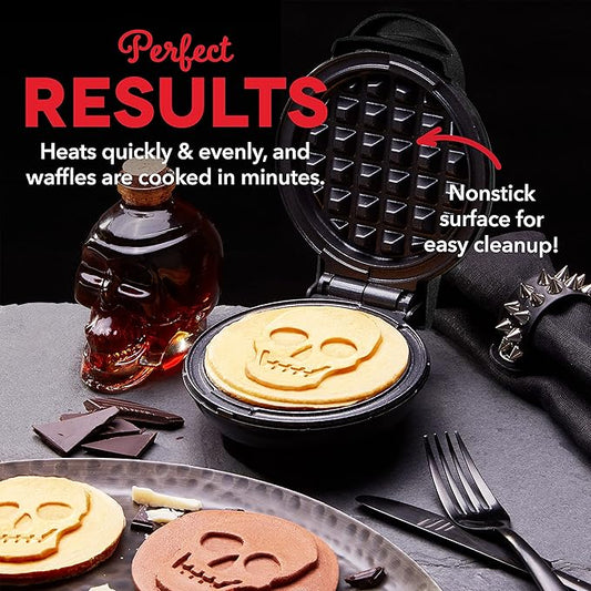 Dash Mini Waffle Maker (2 Pack) for Individual Waffles Hash Browns, Keto Chaffles with Easy to Clean, Non-Stick Surfaces, 4 Inch, Halloween, Black