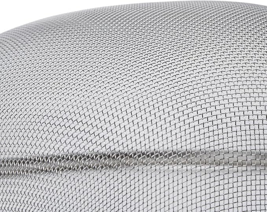 Winco Strainer with Single Fine Mesh, 8-Inch Diameter, Medium, Stainless Steel, Tan,Silver