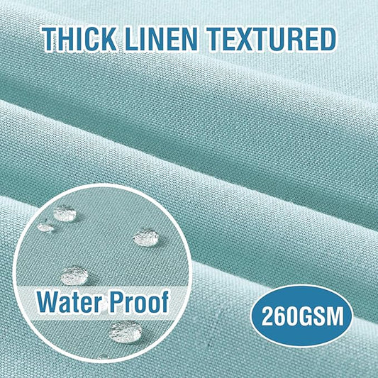 H.VERSAILTEX Cloth Napkins Set of 12 (18" X 18") Linen Textured Dinner Napkins Waterproof Extra Soft Thick Durable Reusable Napkins with Hemmed Edges for Dinners, Weddings and Everyday Use, Aqua