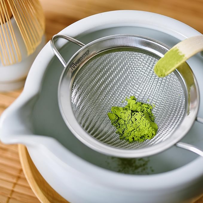 Makerstep 304 Stainless Steel Fine Mesh Strainers for Kitchen. Food Strainer Tea Strainer Coffee Strainer with Long Handle. 3.3 Inch