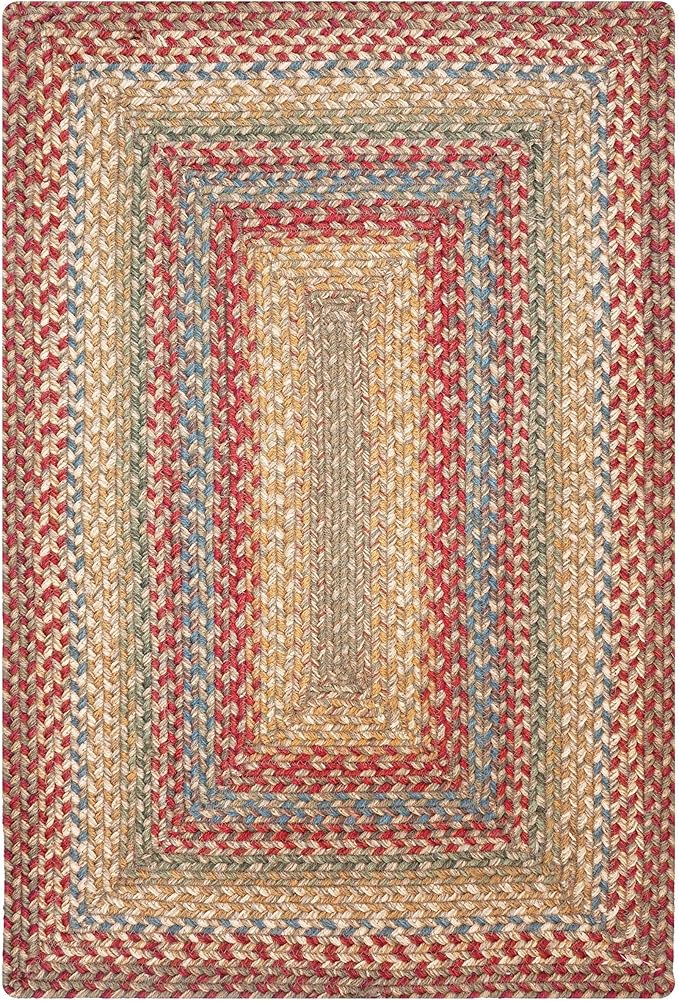 Azalea Jute Braided Kitchen Rugs 20x30 - Multicolor Braided Rugs for Primitive Country Kitchens & Entryways, No-Shed Jute, Durable, Pet Friendly & Easy to Maintain