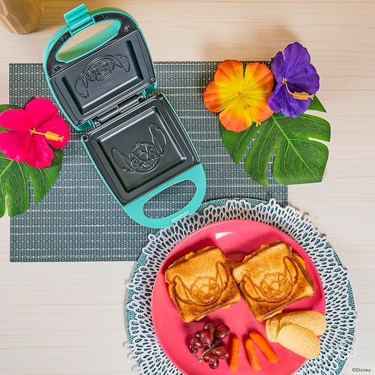Uncanny Brands Disney Lilo and Stitch Single Sandwich Maker - Small Kitchen Appliance