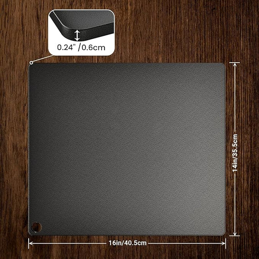 Onlyfire Pizza Steel Sheet for Oven BBQ and Grill - 16 x 14 inch Non-Stick Metal Baking Sheet with High Performance Conductive Grilling Surface for Pizza Bread