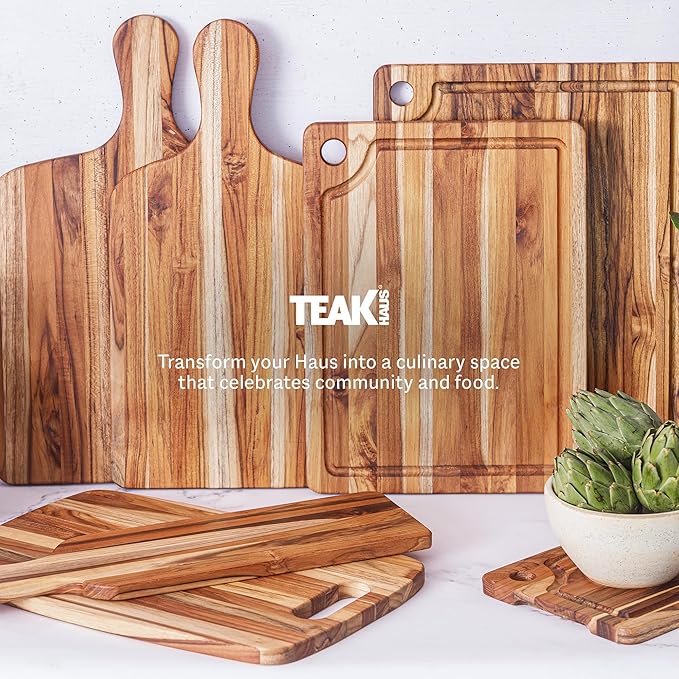 Teakhaus Marine Cutting Board with Juice Groove - Large Rectangle Bar Cutting Board - Holiday Gift Ideas for Men and Women - Gift-Ready, Reversible, Edge Grain Wood, Knife Friendly - FSC Certified