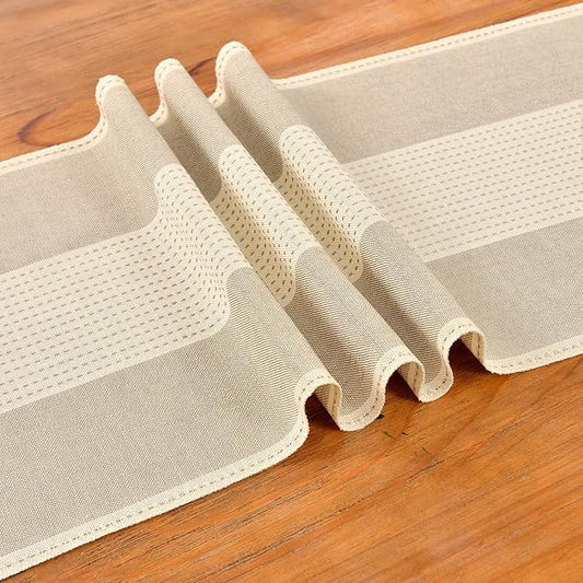 Wracra Linen Table Runner, Farmhouse Macrame Table Runners 48 Inches Long for Dining Table Decor, Wedding, Party and Dresser Decor (Light Coffee,48")