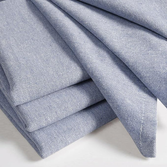 Native Fab Solid Cloth Napkin Set of 12, 100% Chambray Cotton, Washable, Reusable Dinner Cloth Napkin 17x17 inches, Table Decor Napkins for Dinner, Events, Ink Blue