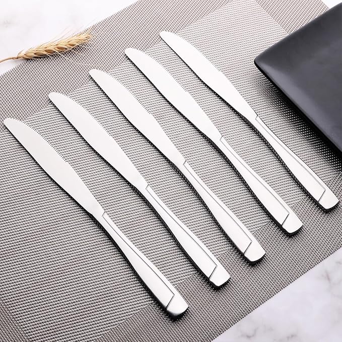 Cand Stainless Steel Dinner Knives, Set of 16, Flatware Table Knife Set