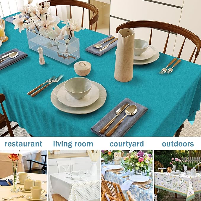 HX&OD Rectangular Tablecloth Cationic Fabric Waterproof Stain Resistant Wrinkle-Resistant for Home/Decoration/Party/Buffet/Wedding/Dining Room/Camping