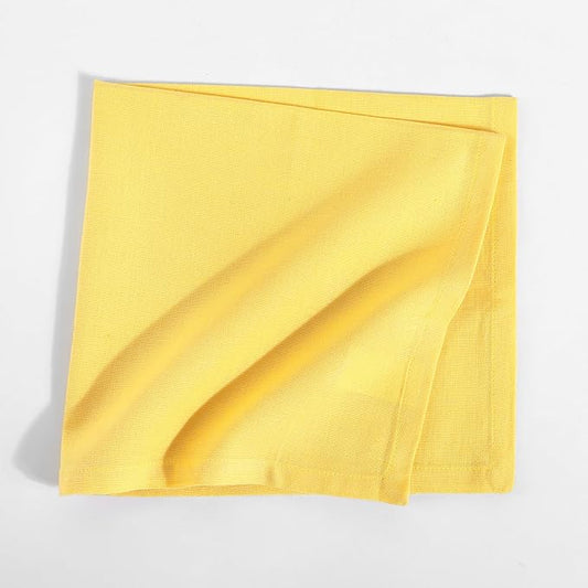 Fingercraft Dinner Cloth Napkins Set of 12 Cotton Linen Blend, Premium Quality, Mitered Corners Every Day Use Wedding Restaurant Christmas Napkins Cloth Good Absorbency 18x18 inch (Yellow)