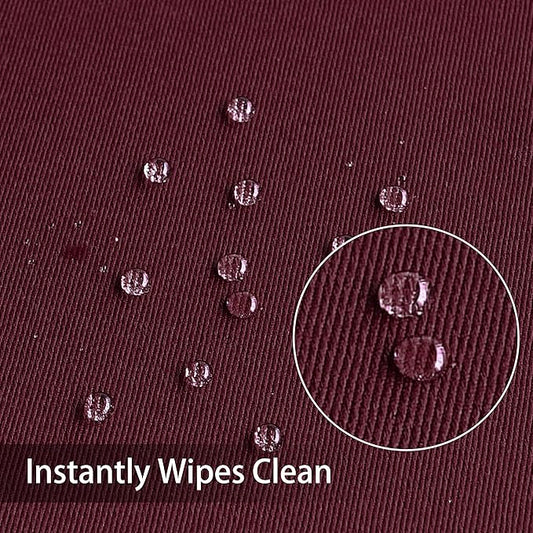Obstal 210 GSM Round Burgundy Tablecloth - Oil-Proof Spill-Proof Waterproof Table Cloth, Christmas Decorations Fabric Table Cover Protector for Holiday Party (Burgundy, 120 Inch Diameter)