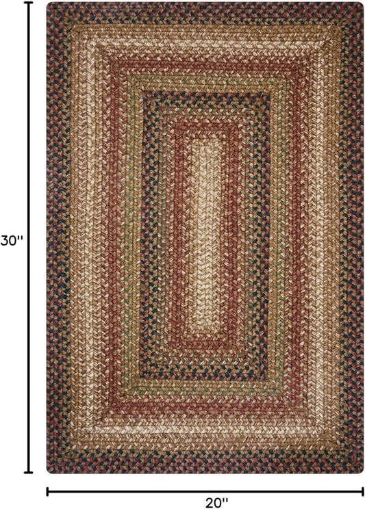 Homespice Gingerbread Braided Rug 20x30 - Jute Braided Kitchen Rugs for Country, Primitve Decor, Reversible, Pet-Friendly, Durable & Easy to Maintain