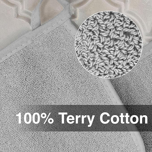 RITZ Terry Potholder & Hot Pad: Unparalleled Heat Resistant, Durable 100% Cotton – Ergonomically Designed for Optimal Grip – Easy-Care Machine Washable – 2-Pack, Titanium