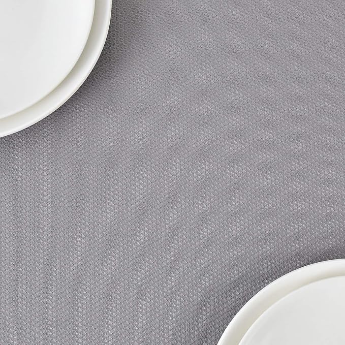 maxmill Jacquard Square Tablecloth Waterproof Spillproof Wrinkle Resistant Soft Textured Table Cloth for Dinner and Party Washable Polyester Fabric, Indoor and Outdoor Use, 60 x 60 Inch, Light Grey