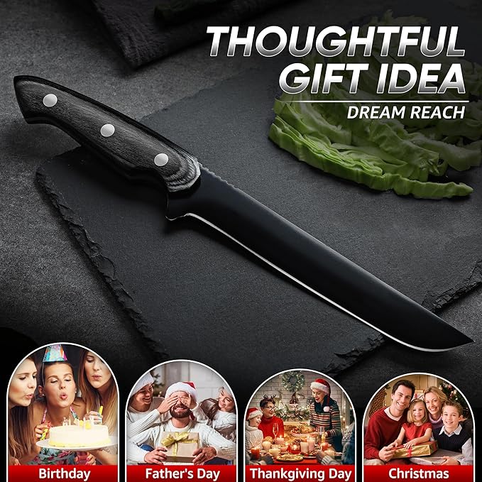 Dream Reach Fillet Boning Knife - Japanese Hand Forged Full Tang Sharp Deboning Knife for Meat Cutting, Kitchen BBQ Gift
