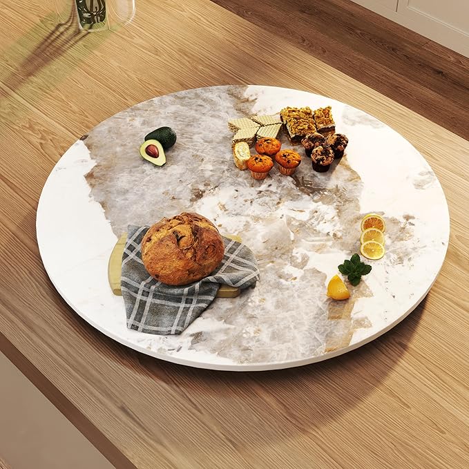 31.5" Lazy Susan for Table Top Sintered Stone Rotating Serving Tray for Dining Table, Kitchen Lazy Susan Organizer Spinning Rotating Food Server Party Centerpieces