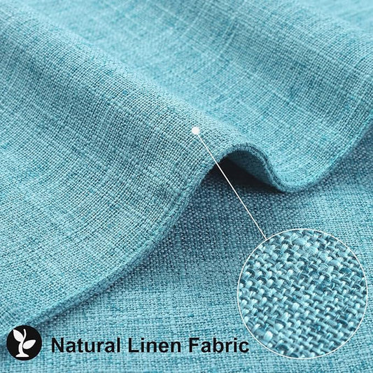 homing Cotton Linen Placemats Set of 6, Cloth Washable Farmhouse Dining Table Mats for Indoors & Outdoors, Easy to Clean, Light Blue, 13 x 19 Inch