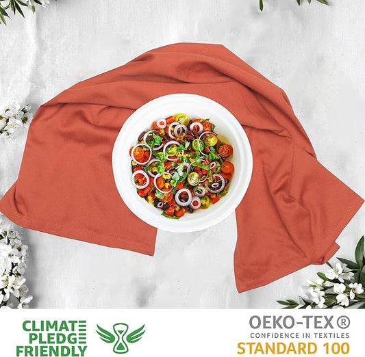 Urban Villa Kitchen Towels 100% Cotton Dish Towels for Kitchen(Set of 6) 20”x30” Dish Cloths Highly Absorbent Kitchen Linen Set with Hanging Loop Perfect for Drying Dishes Cleaning Hand Towels – Rust