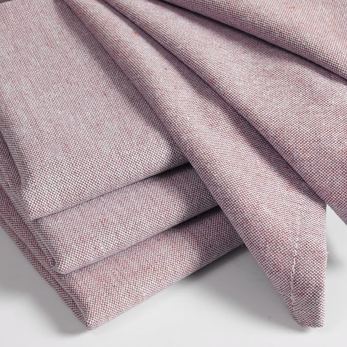 Native Fab Solid Cloth Napkin Set of 12, 100% Chambray Cotton, Washable, Reusable Dinner Cloth Napkin 17x17 inches, Table Decor Napkins for Dinner, Events, Burgundy