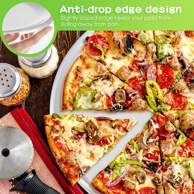 Rtteri 12 Pcs Pizza Pan Bulk Restaurant Aluminum Pizza Pan Set Round Pie Cake Plate Rust Free Cake Tray for Oven Baking Home Kitchen Restaurant Easy Clean (12 Inch)