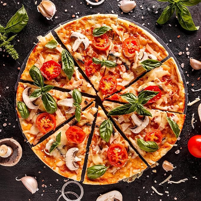 Baker's Secret Nonstick Pizza Pan for Oven 14", Baking Area 12", Aluminized Steel Pizza Baking Pan, 2 Layers Non-stick Coating Easy Release, Dishwasher Safe - The Superb Collection