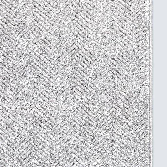 Well Woven Custom Size Hallway & Stair Runner- Harlow Pompeii Light Grey 31 Inches Wide x 55 Feet Long Runner (31" x 55') Runner Rug - Modern Chevron Pattern, Ultra-Soft, Easy-Clean