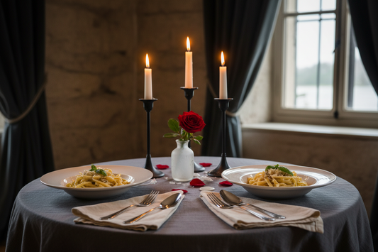 Date Night at Home: Candlelight Dinner Setup + Easy Pasta Recipe for Two | PLAIN TABLE