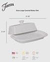 Fiesta® Covered Butter Dish XL, 8" – Durable Ceramic, Lead-Safe, Dishwasher/Microwave/Oven Safe – Made in USA Dinnerware - Scarlet