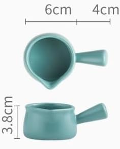 Gravy Boats Small Milk Cup Coffee Utensil With Handle Ceramic Household Sauce Dish Gravy Boat Sauce Jug(Dark green)
