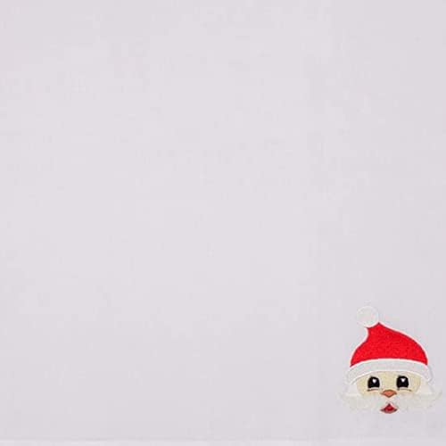 Christmas Cloth Napkins Dining Table Dinner Napkins|Washable Cotton Napkins Easter Basket Decor|Happy Santa Face Embroidered 18x18 in White Pk of 6 Cocktail Party Napkins
