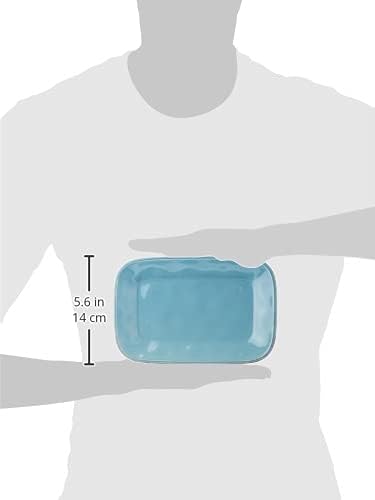 Rachael Ray Cucina Dinnerware Stoneware Rectangular Platter, Agave Blue -, 8" x 12"