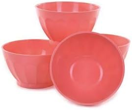 Mintra Home Unbreakable Bowls 4pk (Small - 250ml, Salmon) - (Part Of A Set) - Salad, Snacks, Breakfast Cereal, Fruit, Popcorn, Soup - Shatterproof, BPA Free