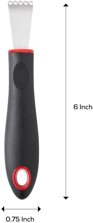 CatCora Citrus Zester, Professional Japanese Stainless Steel Blade For Zesting, Citrus Peel Twists, and Chocolate Curl Garnishes, Ergonomic Soft-Grip Handle