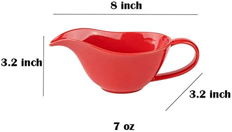 Sizikato Classic Porcelain Easy Pour Gravy Sauce Boat Creamer Pitcher. 7 Oz